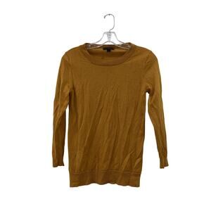 J.CREW Caramel Long Sleeve Scoop Neck Top Size S